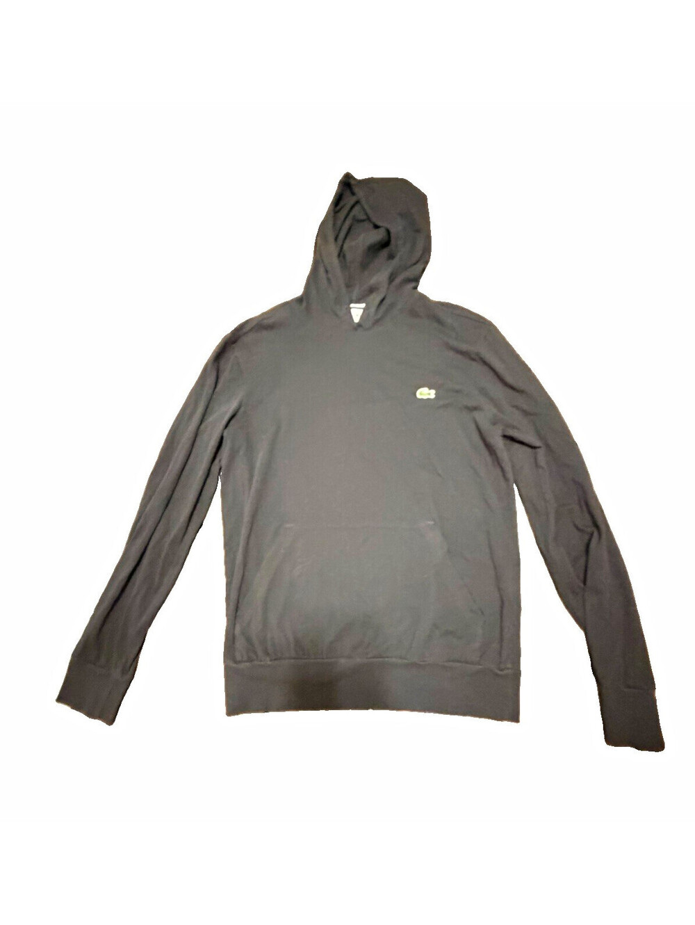 Lacoste Men's Black Pullover Hoodie Regular Fit Long Sleeve Logo Size S